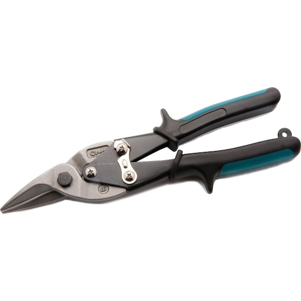Tools 10" Aviation Snips, Cuts Right, Green Handle